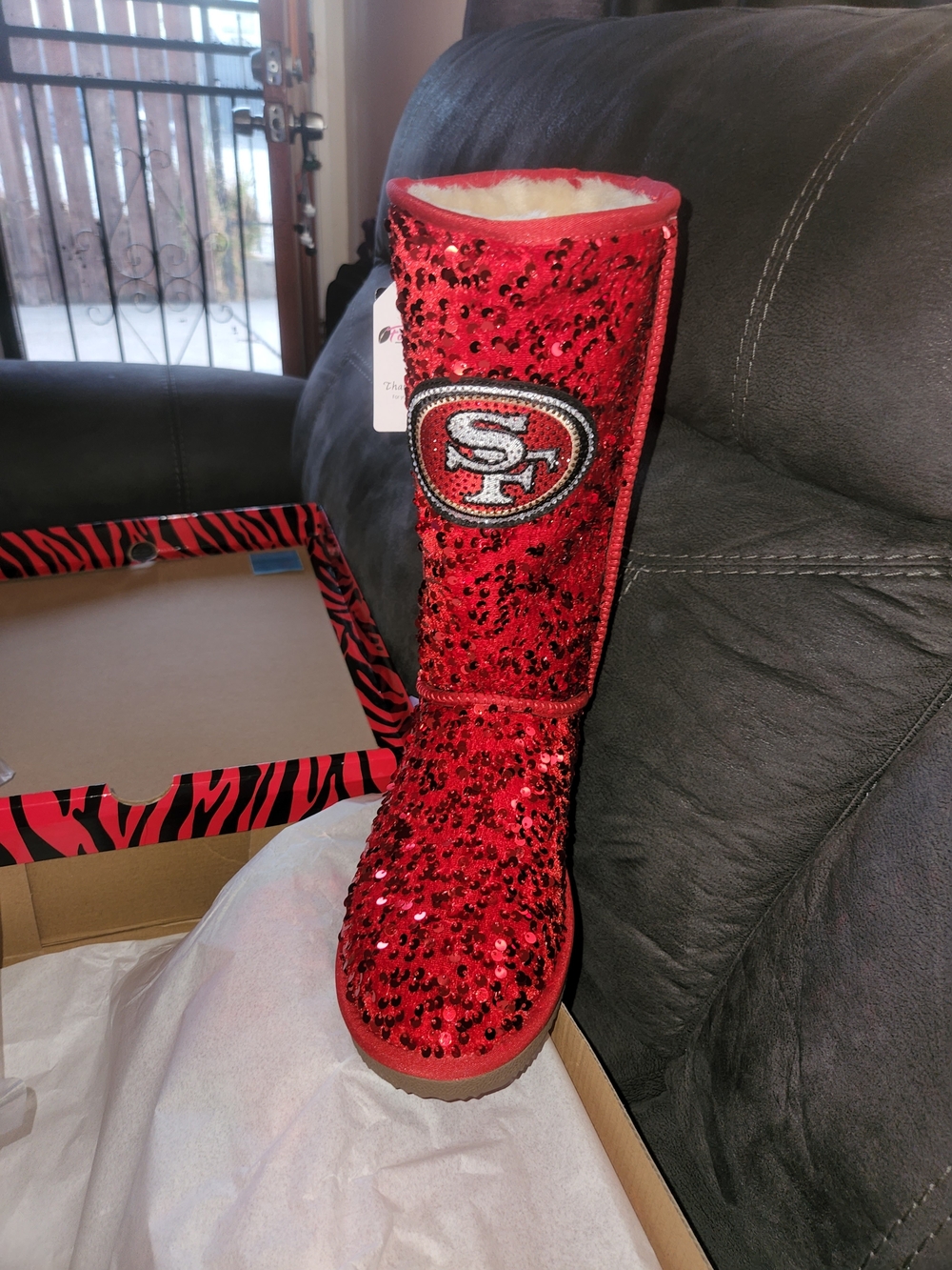 San Francisco 49ers Red Sequin Tall Boot
